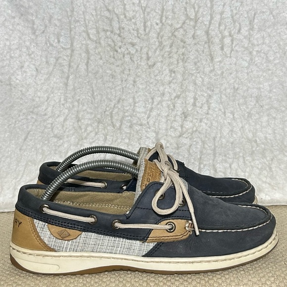 Sperry Womens Blue Leather TopSider Angelfish Boat Deck SlipOn Casual Shoes SZ 8 - Picture 1 of 11